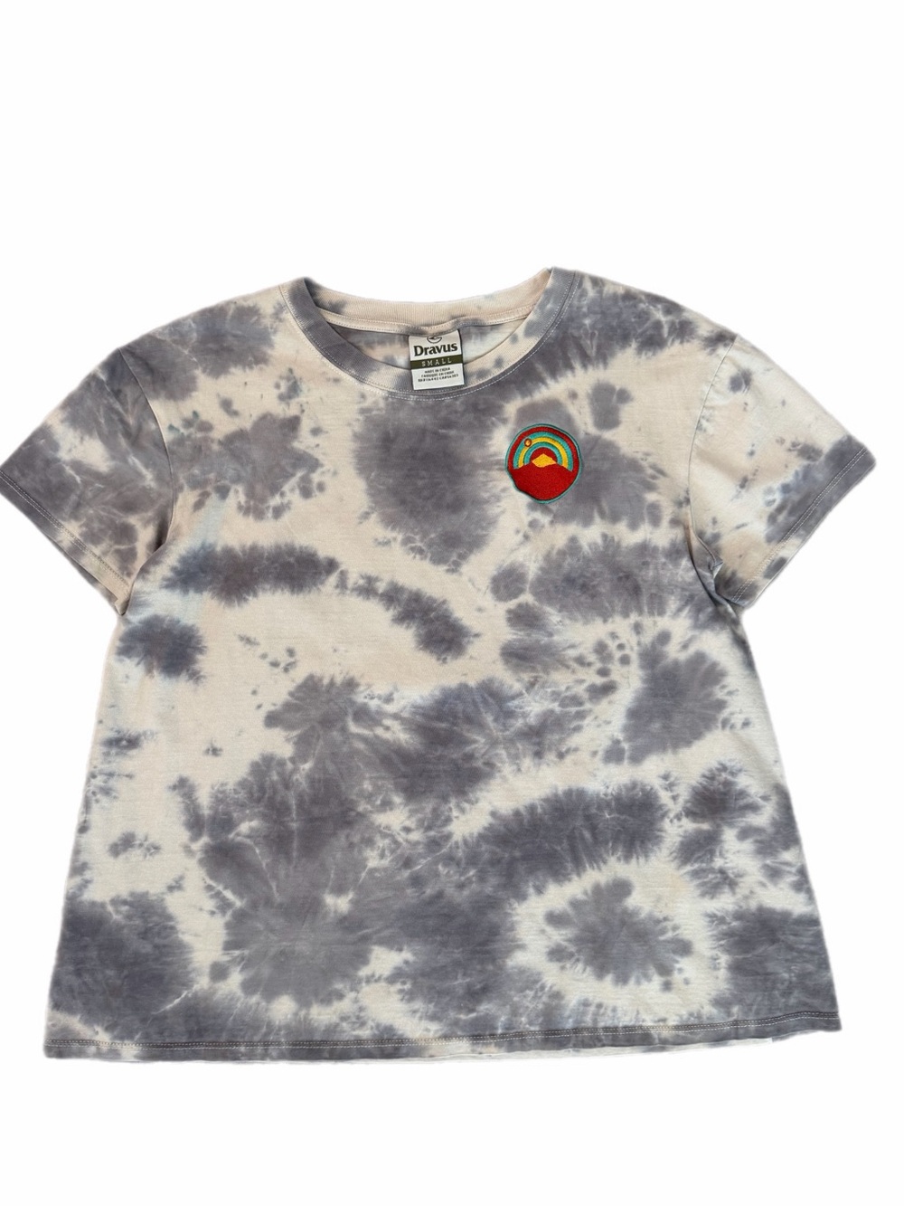 Dravus Something Outdoors Tie Dye Graphic Crewneck  T-Shirt Gray Size Small